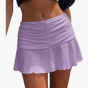 BRAND NEW LILAC Women's Ruched Sexy Mini Skirt. Size XS